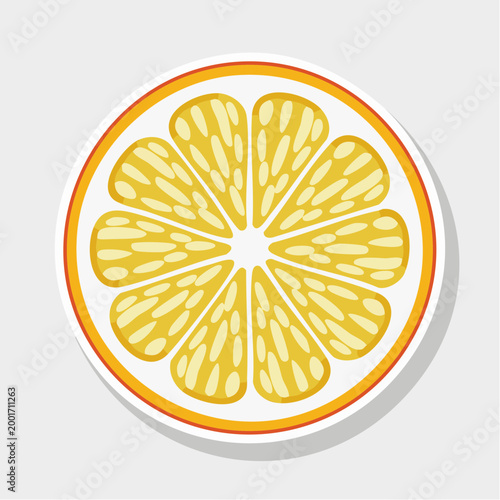 Illustration of a bright orange slice with segments