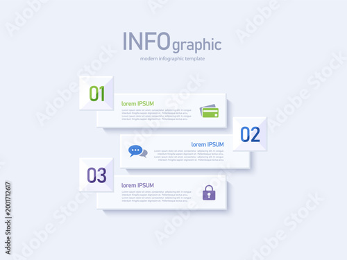 Modern design minimal style infographic template.  Vertical infographics numbered banners graphic or website layout