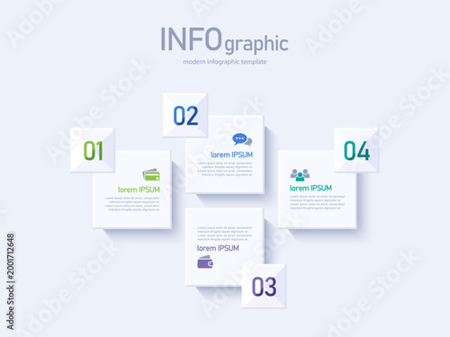 Modern design minimal style infographic template.  Infographics numbered banners graphic or website layout