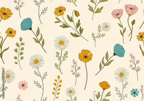 Creative flower illustration with abstract forms and balanced harmony