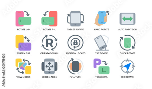 Device rotation and orientation icons showing rotate controls
