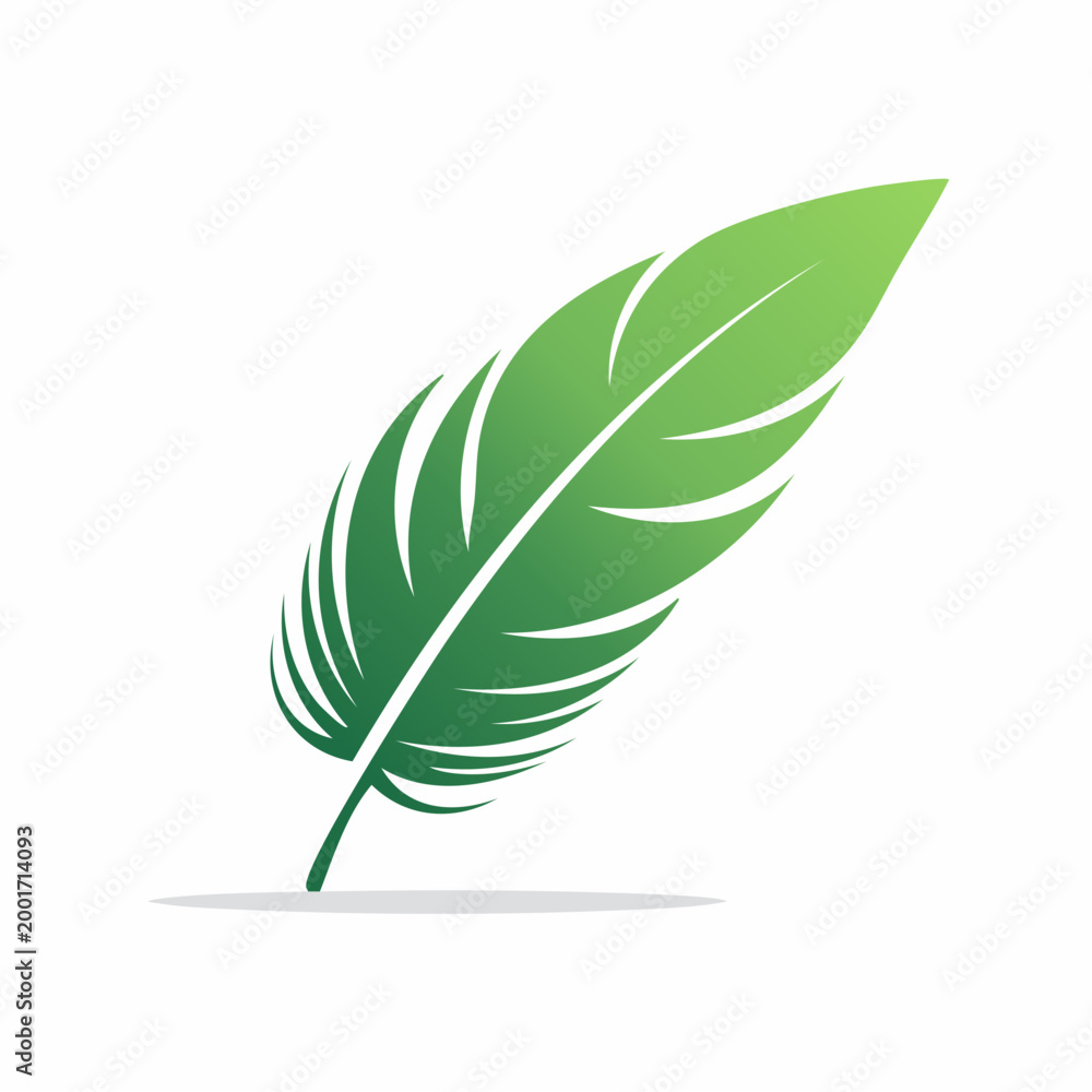 Fototapeta premium Green Feather Icon