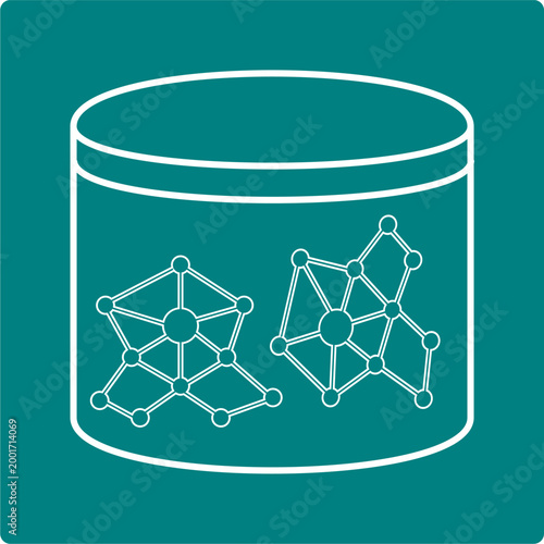 Graph Database Icon - Abstract Vector of Stored Graph Structures