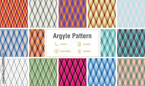 Decorative argyle pattern pack for Christmas crafts. Suitable for cutting machines and DIY projects. Vector accuracy saves time.
