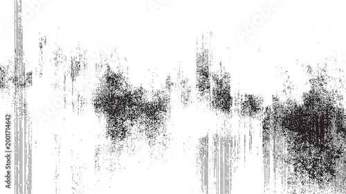Black and white abstract textured background with vertical lines and scattered dots