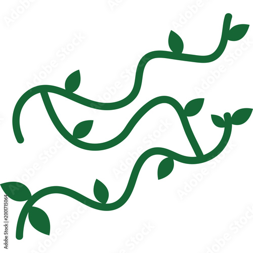 Green Leafy Vine Branches Illustration