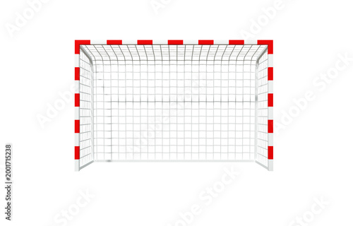cage de but de handball vue de face sans ombre - rendu 3D sur fond transparent	
