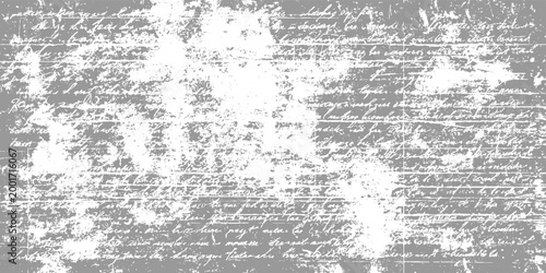 Faded handwritten script on distressed grey paper with horizontal lines texture grunge vintage