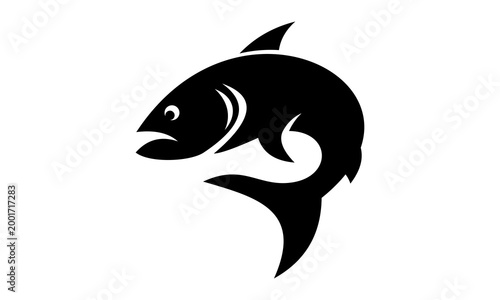 black fish vector logo silhouette