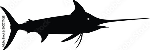 Striking silhouette of a marlin a majestic ocean predator in profile