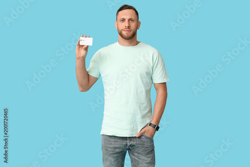 Stylish young man in jeans ...