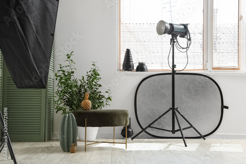 Interior of photo studio wi...