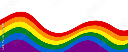 Rainbow flag wavy ribbon vector design isolated on transparent background for LGBT pride month banner with colorful spectrum flow