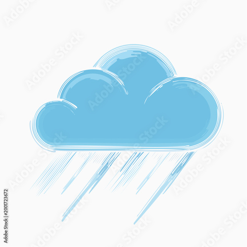 Stylized Blue Rain Cloud Illustration