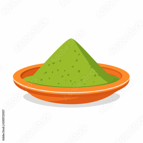 Green Powder in Orange Bowl