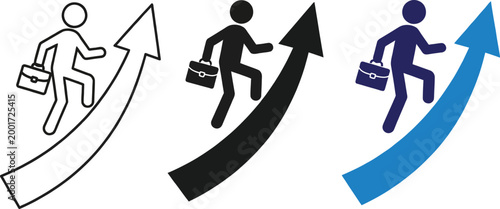 three businessperson silhouettes climbing arrows silhouette high quality professional detailed modern elegant stylish clean crisp vibrant