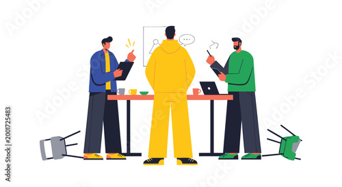 Business people, office workers, teamwork, collaboration, flat design, vector icons