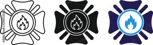 fire badge silhouette with flame design high quality professional detailed modern elegant stylish clean crisp vibrant
