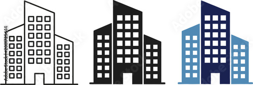 cityscape buildings in black blue and white silhouette high quality professional detailed modern elegant stylish clean