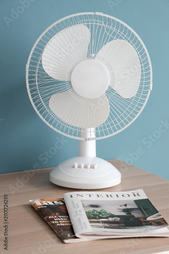Modern electric fan and mag...