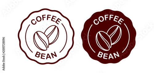 Coffee Logo Set Featuring Beans for Cafes and Coffeehouses. Vector illustration
