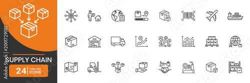 Supply Chain Logistics Minimal Icons
