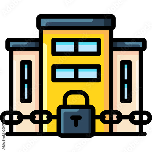 bankcrupt office building icon