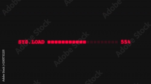 System Loading Bar 8 Bit Retro 4K Video Animation - Digital Progress Indicator