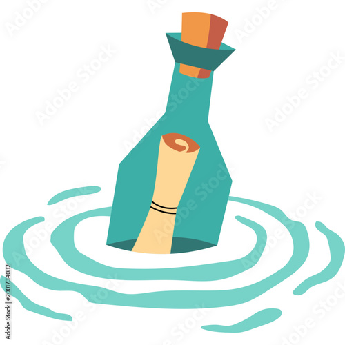 Message in a Bottle Illustration
