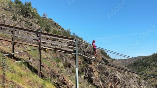Steep Wooden Stairs of Barranco do Demo Boardwalk, Algarve, Portugal