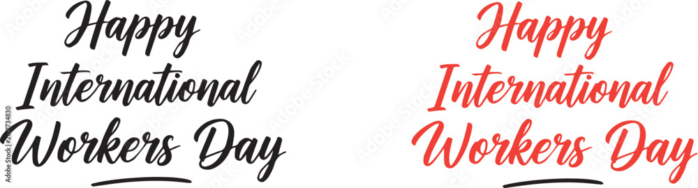 Obraz premium Happy international workers' day calligraphy design for may 1st celebrations