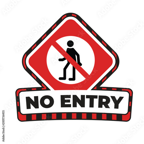 No entry sticker hse sign print design 