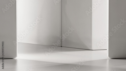 Obraz na płótnie Minimalist white monolithic block corridor