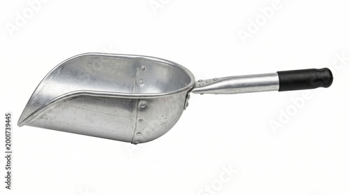 Metal scoop with black handle