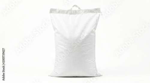 White woven bag full of something