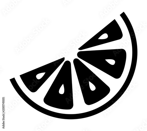 Fresh citrus lemon slice icon simple flat fruit illustration summer food element juicy tropical ingredient minimal graphic for menu packaging healthy diet concept