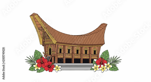 Traditional Asian Temple Architecture.