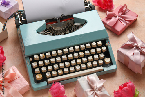Composition with typewriter...
