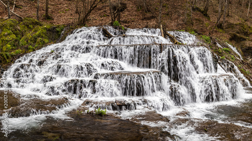 Terraced forest waterfall Dokuzak in Strandzha Mountain near to Burgas, Bulgaria