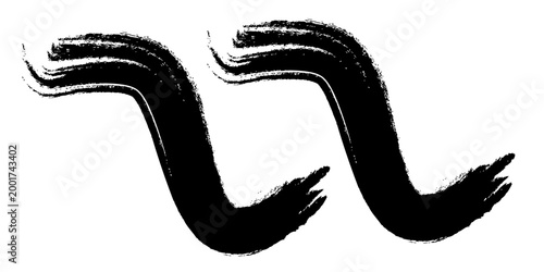 Vector art illustration of a wild cobra snake and a cute sea octopus sketch drawn with a black ink pen and paint brush