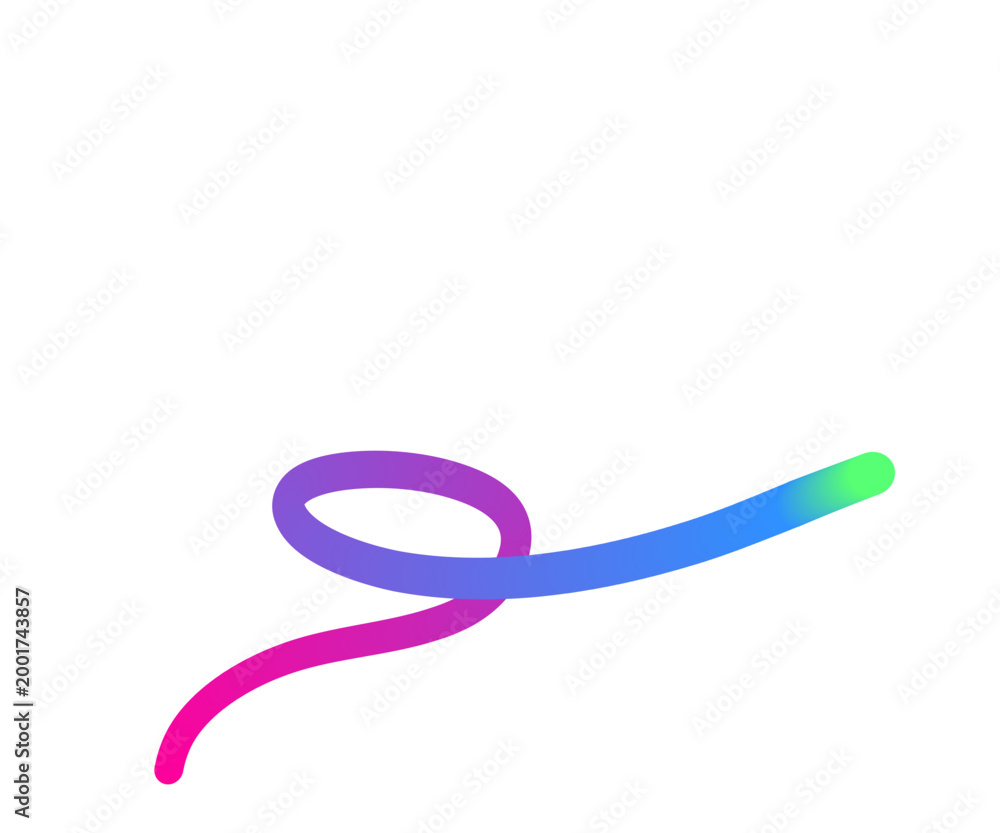 Naklejka premium colorful ribbon line on transparent background
