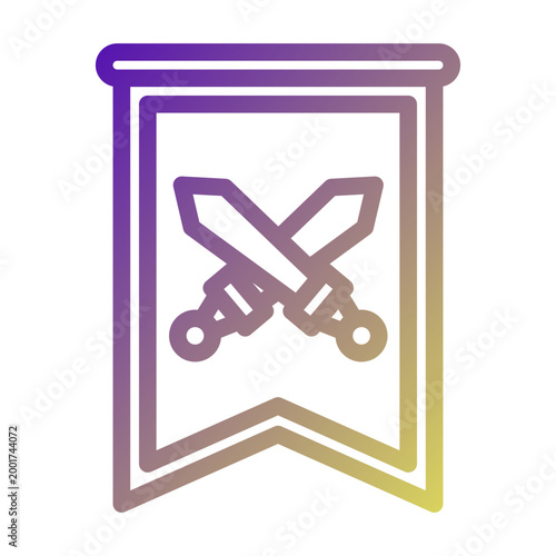 Battle Flag icon illustration. This is a vector single icon with a line gradient style. It is suitable for various purposes, including website design, mobile app design, and logo design.