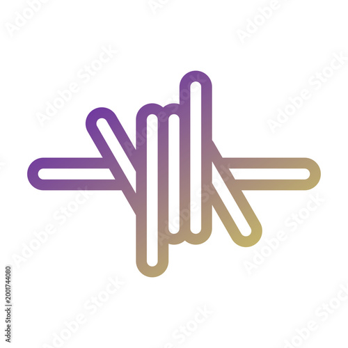 Barbed Wire icon illustration. This is a vector single icon with a line gradient style. It is suitable for various purposes, including website design, mobile app design, and logo design.
