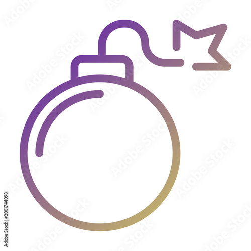 Bomb icon illustration. This is a vector single icon with a line gradient style. It is suitable for various purposes, including website design, mobile app design, and logo design.