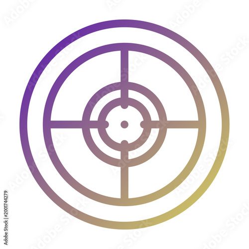 Sniper Scope icon illustration. This is a vector single icon with a line gradient style. It is suitable for various purposes, including website design, mobile app design, and logo design.