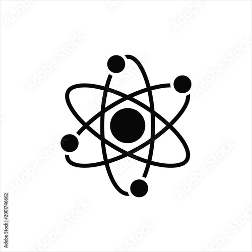 Atomic structure icon symbolizing science and research structure research electron molecule chemistry education knowledge discovery laboratory innovation silhouette