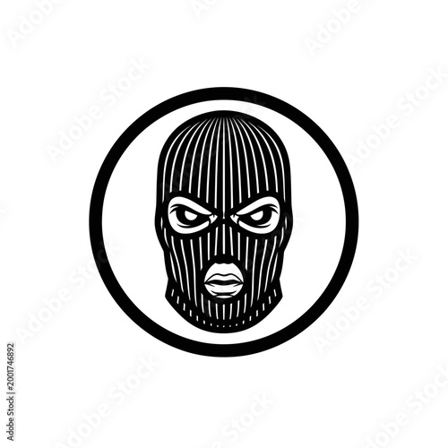 Balaclava Mask Icon - Criminal Bandit Face Symbol