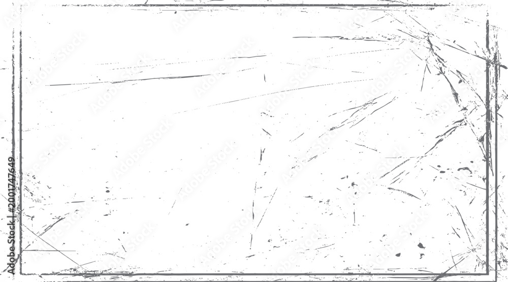 Fototapeta premium Distressed grunge frame with scratches and speckles on white background texture