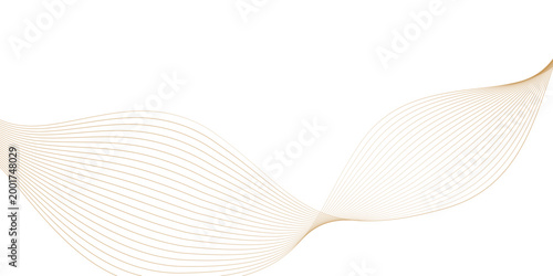 Golden wave lines forming a dynamic pattern on a with smooth curves and flowing shapes