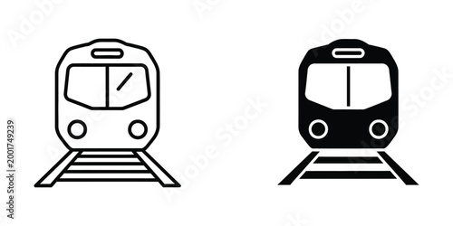 Two modern trains on parallel railway tracks